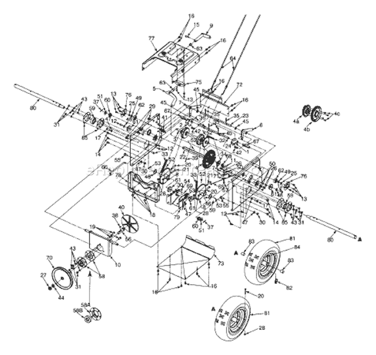 Page C Diagram and Parts List for 31AE9P3J801 2005 Yard Man Snow Blower